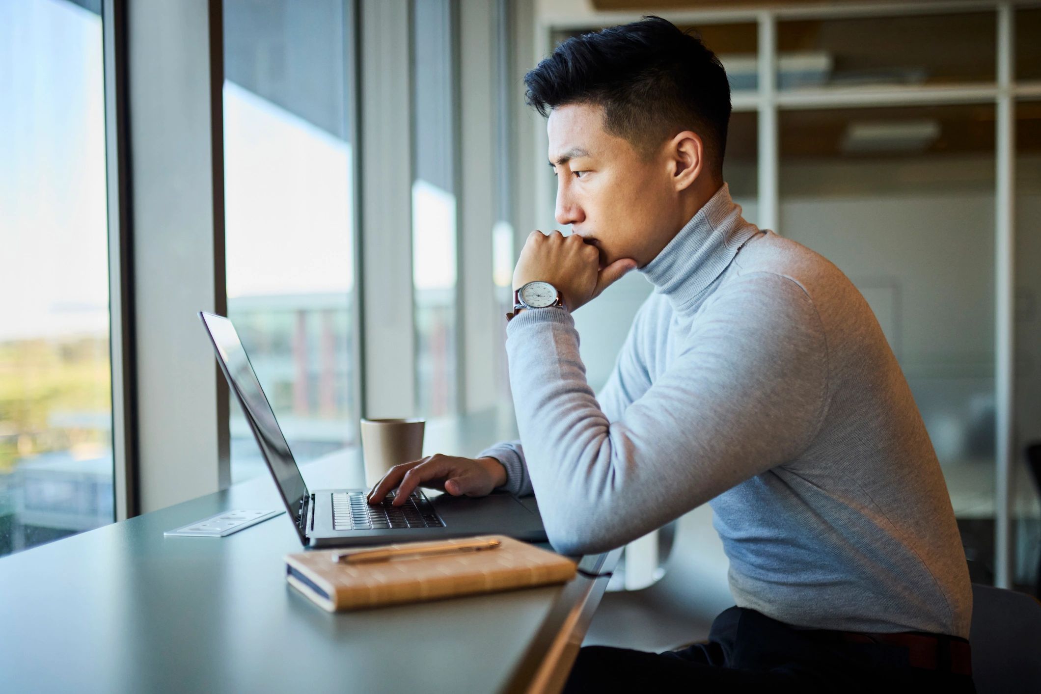 Workspace image showing reflective AI-focused work